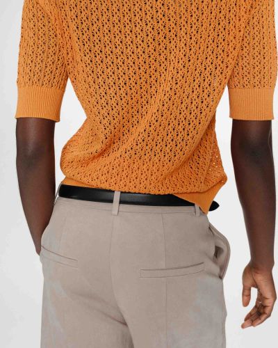 VATHI Блуза: Елегантно фино плетиво с къси ръкави GRACE & MILA (SKU) 17136