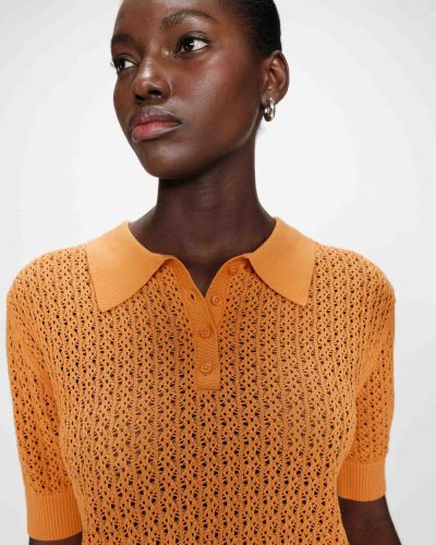 VATHI Блуза: Елегантно фино плетиво с къси ръкави GRACE & MILA (SKU) 17136