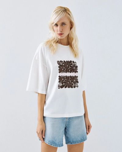 Флорална тениска с права кройка - елегантна и удобна ACCESS FASHION (SKU) 2007