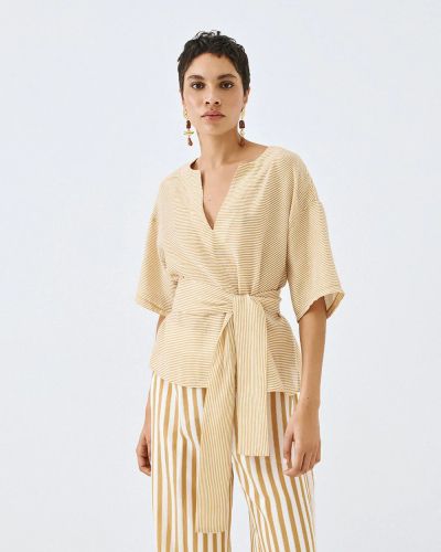 Блуза "Лятна свежест" - къс ръкав, V-образно деколте ACCESS FASHION (SKU) 2016