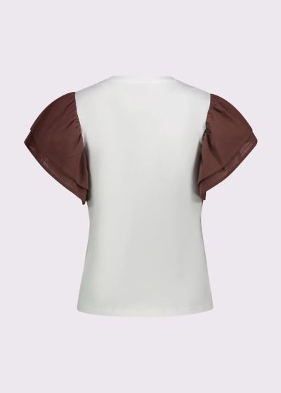 Дамска памучна тениска с муселинови ръкави GAUDI (SKU) 611BD64010