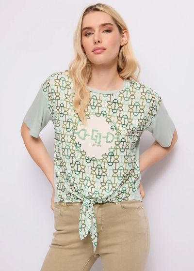 Geometric print T-shirt - style and comfort with logo and tie GAUDI (SKU) 611BD64055