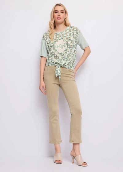 Geometric print T-shirt - style and comfort with logo and tie GAUDI (SKU) 611BD64055