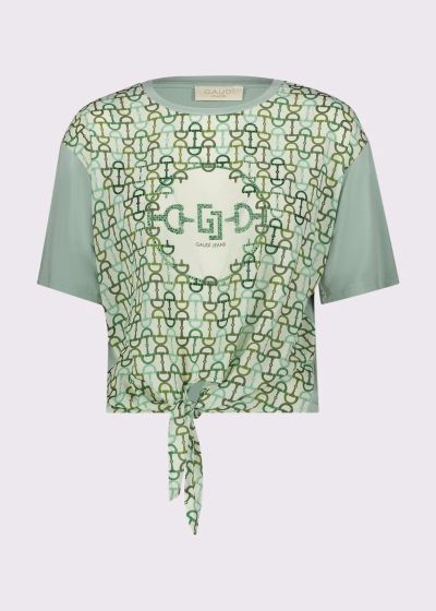 Geometric print T-shirt - style and comfort with logo and tie GAUDI (SKU) 611BD64055