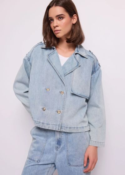 Denim jacket "Classic": Double-breasted, Loose - Perfect for every style GAUDI (SKU) 611BD36003