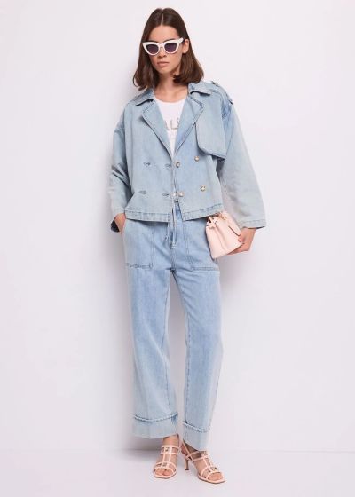 Denim jacket "Classic": Double-breasted, Loose - Perfect for every style GAUDI (SKU) 611BD36003