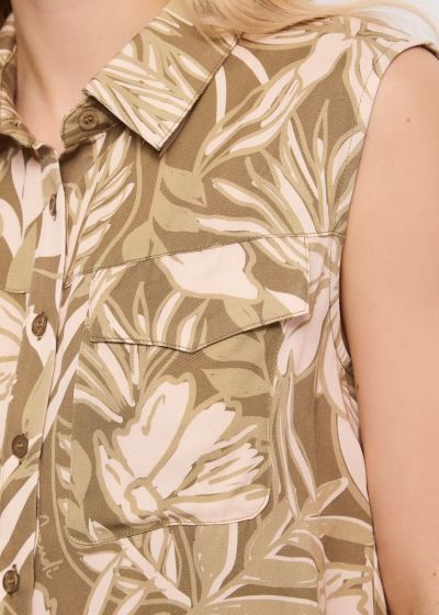 Women's sleeveless shirt with floral print - Summer freshness GAUDI (SKU) 611BD45020