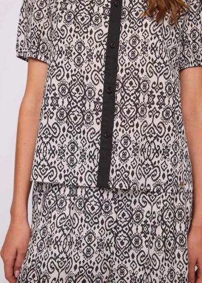 Women's cotton short-sleeved shirt - elegant and comfortable GAUDI (SKU) 611BD45012