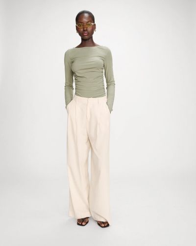 Women's Vanilla Linen Striped Pants GRACE & MILA (SKU) 13012
