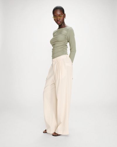 Women's Vanilla Linen Striped Pants GRACE & MILA (SKU) 13012