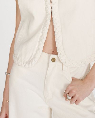 Women's Wide Jeans Jaden Ecru - Urban Style GRACE & MILA (SKU) 13018