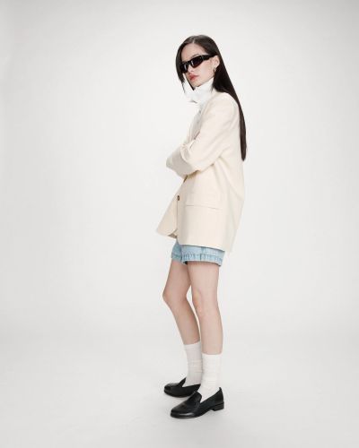 Дамско ванилово раирано сако с две копчета GRACE & MILA (SKU) 11016