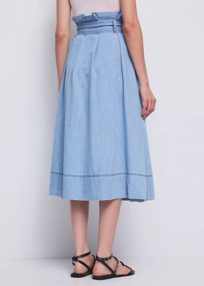 Дамска памучна миди пола с колан - градска елегантност GAUDI (SKU) 611BD76007