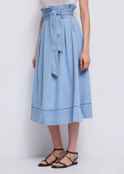 Дамска памучна миди пола с колан - градска елегантност GAUDI (SKU) 611BD76007