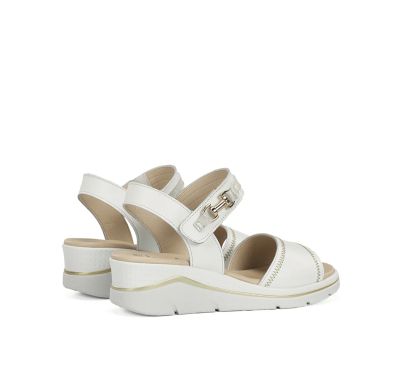 White women's platform sandals - summer style and comfort! FLUCHOS (SKU)2427