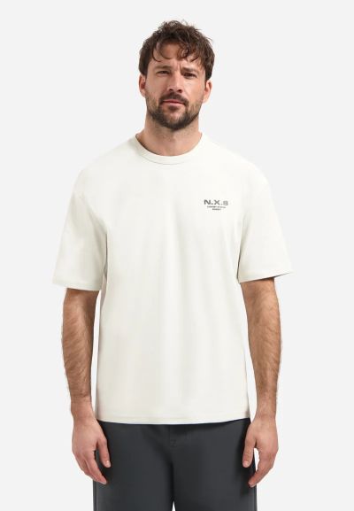 Men's cotton t-shirt with print on the back - casual elegance NO EXCESS (SKU) 31340212