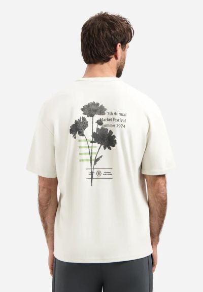 Men's cotton t-shirt with print on the back - casual elegance NO EXCESS (SKU) 31340212