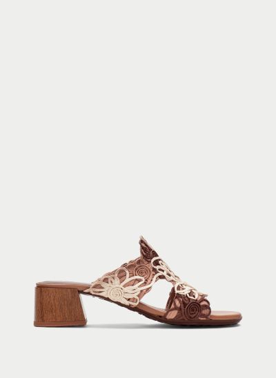 Elegant women's mid-heeled open-toe slippers HISPANITAS (SKU)264841