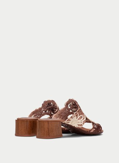 Elegant women's mid-heeled open-toe slippers HISPANITAS (SKU)264841