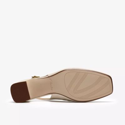 Beige heeled sandals - elegant and comfortable! CLARKS (SKU)26186488