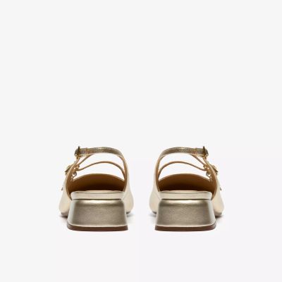 Gold low-heeled sandals - Elegant step! CLARKS (SKU)26185876