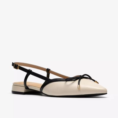 Cream low-heeled sandals - elegance and comfort! CLARKS (SKU)26186115