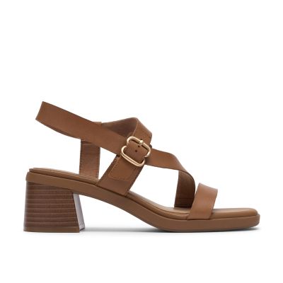 Brown women's mid-heeled sandals - Everyday comfort!!!CLARKS (SKU)26186895