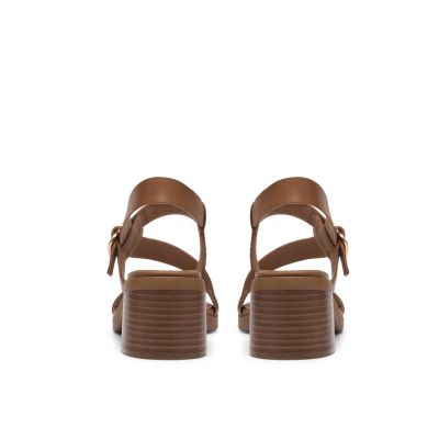 Brown women's mid-heeled sandals - Everyday comfort!!!CLARKS (SKU)26186895