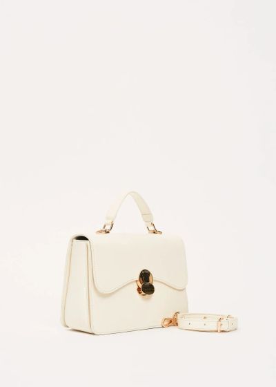 Бяла дамска  чанта с горна дръжка и презрамка за рамо GAUDI (SKU) 12480