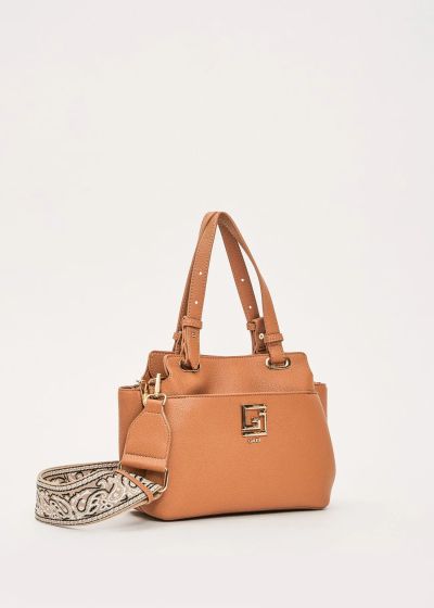 Beige women's bag with top handle and shoulder strap GAUDI (SKU) 12781