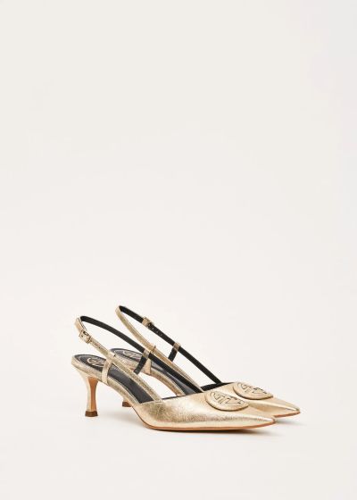 Gold pointed-toe heeled sandals GAUDI (SKU) V6365202