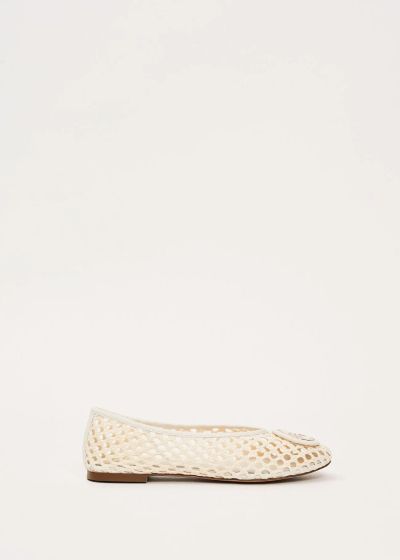 Women's white ballet flats made of woven eco-leather GAUDI (SKU) V6365190