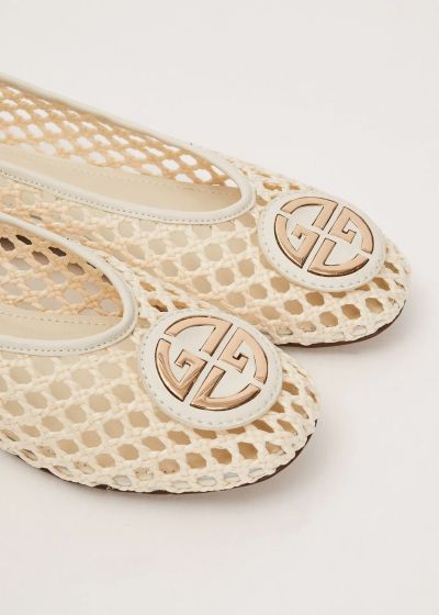 Women's white ballet flats made of woven eco-leather GAUDI (SKU) V6365190