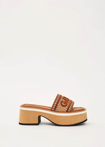 Кафяви дамски чехли на платформа - елегантно удобство GAUDI (SKU) V6365090