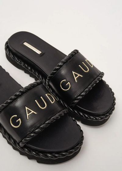 Черни дамски чехли с лого - стил и комфорт GAUDI (SKU) V6365061