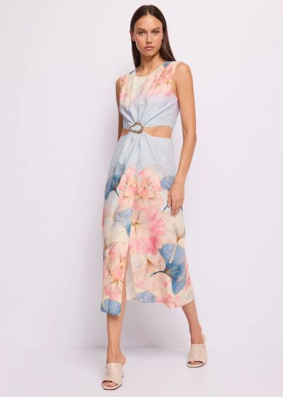 Елегантна флорална миди рокля - перфектният избор GAUDI (SKU) 611FD15038