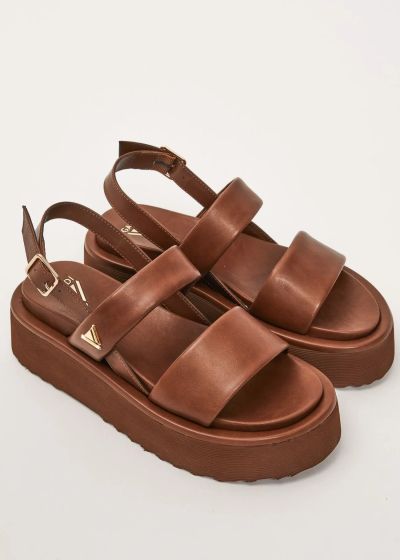 Casual Women's Platform Sandals - Light Brown GAUDI (SKU V6365081