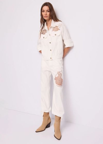 Бяло Дамско Дънково Яке - Стил и Комфорт GAUDI (SKU) 611BD35016