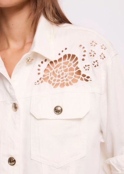 Бяло Дамско Дънково Яке - Стил и Комфорт GAUDI (SKU) 611BD35016