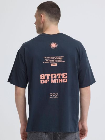 Мъжка тениска с принт на гърба - стил и комфорт BLEND (SKU) 20720618