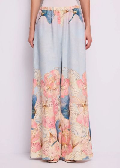 Флорални панталони с широк крачол - елегантност и комфорт GAUDI (SKU) 611FD25030