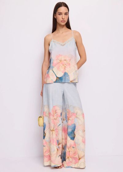 Флорални панталони с широк крачол - елегантност и комфорт GAUDI (SKU) 611FD25030