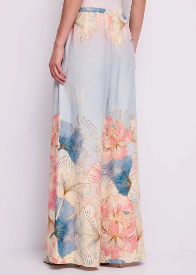 Флорални панталони с широк крачол - елегантност и комфорт GAUDI (SKU) 611FD25030