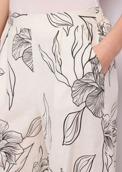 Флорални панталони с висока талия - елегантност и комфорт GAUDI (SKU) 611FD25020