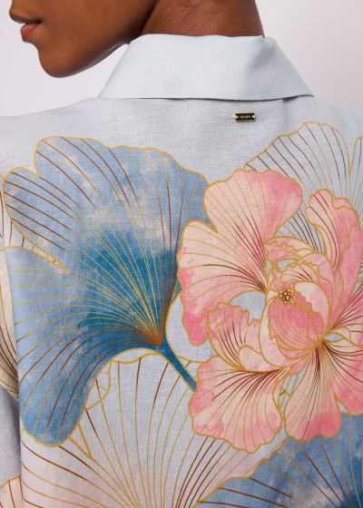 Floral women's short-sleeved shirt - elegant and stylish GAUDI (SKU) 611FD45052