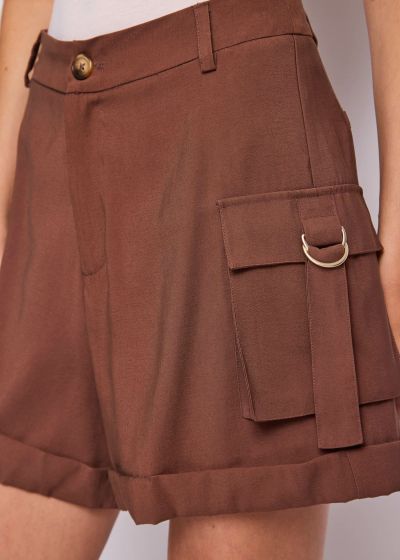 Дамски карго къси панталони от вискоза - удобство и стил GAUDI (SKU) 611FD25014