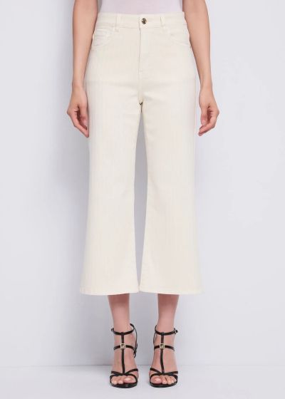 Бели еластични дънки с висока талия - перфектен комфорт GAUDI (SKU) 611BD25018