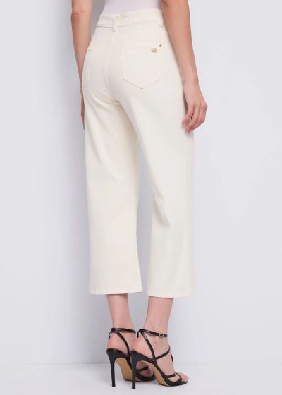 Бели еластични дънки с висока талия - перфектен комфорт GAUDI (SKU) 611BD25018