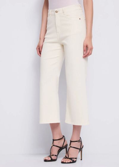 Бели еластични дънки с висока талия - перфектен комфорт GAUDI (SKU) 611BD25018