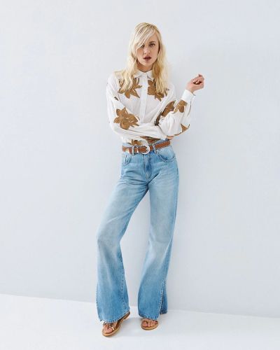 White shirt with embroidery - elegant freedom & color accent ACCESS FASHION (SKU) 8008